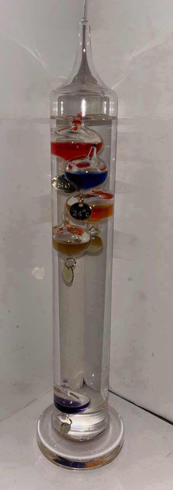 Photo 2 of GALILEO GLASS THERMOMETERS W FLOATING GLOBES (TALLEST 13.25”)