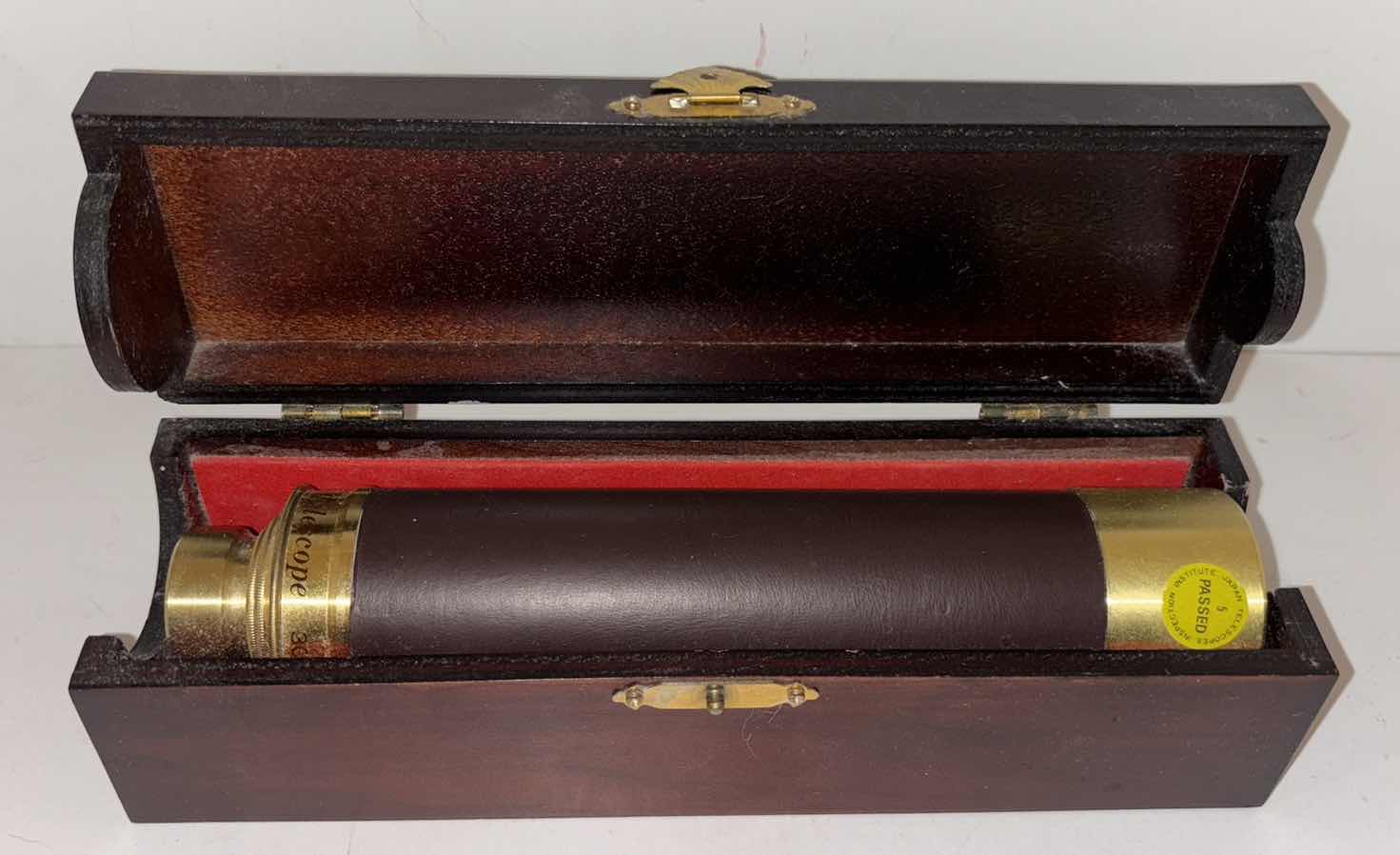 Photo 2 of ANTIQUE TELESCOPE IN WOODEN BOX 30 x 40, JAPAN