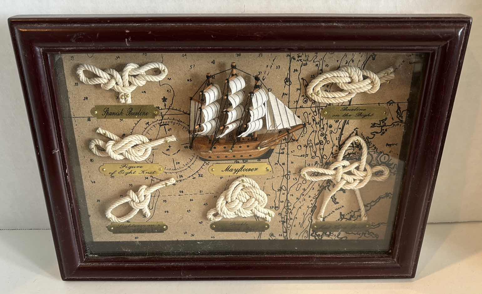 Photo 1 of HERITAGE MINT COLLECTIBLES MAYFLOWER SHIP & NAUTICAL KNOTS SHADOW BOX WALL DECOR 9” X 12”