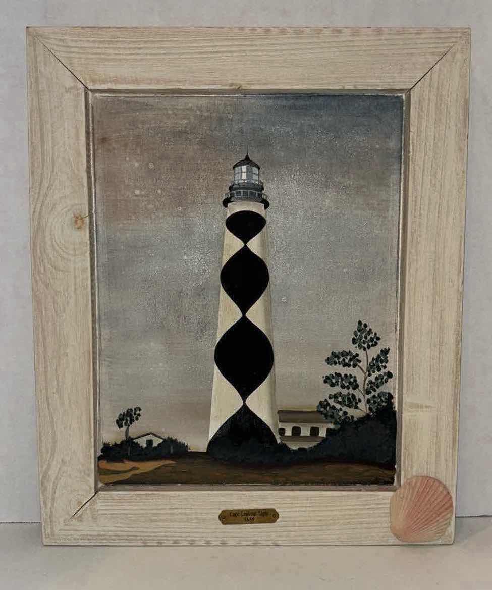 Photo 2 of WOOD FRAMED LIGHTHOUSE ART 12.75” X 15.5” (2)