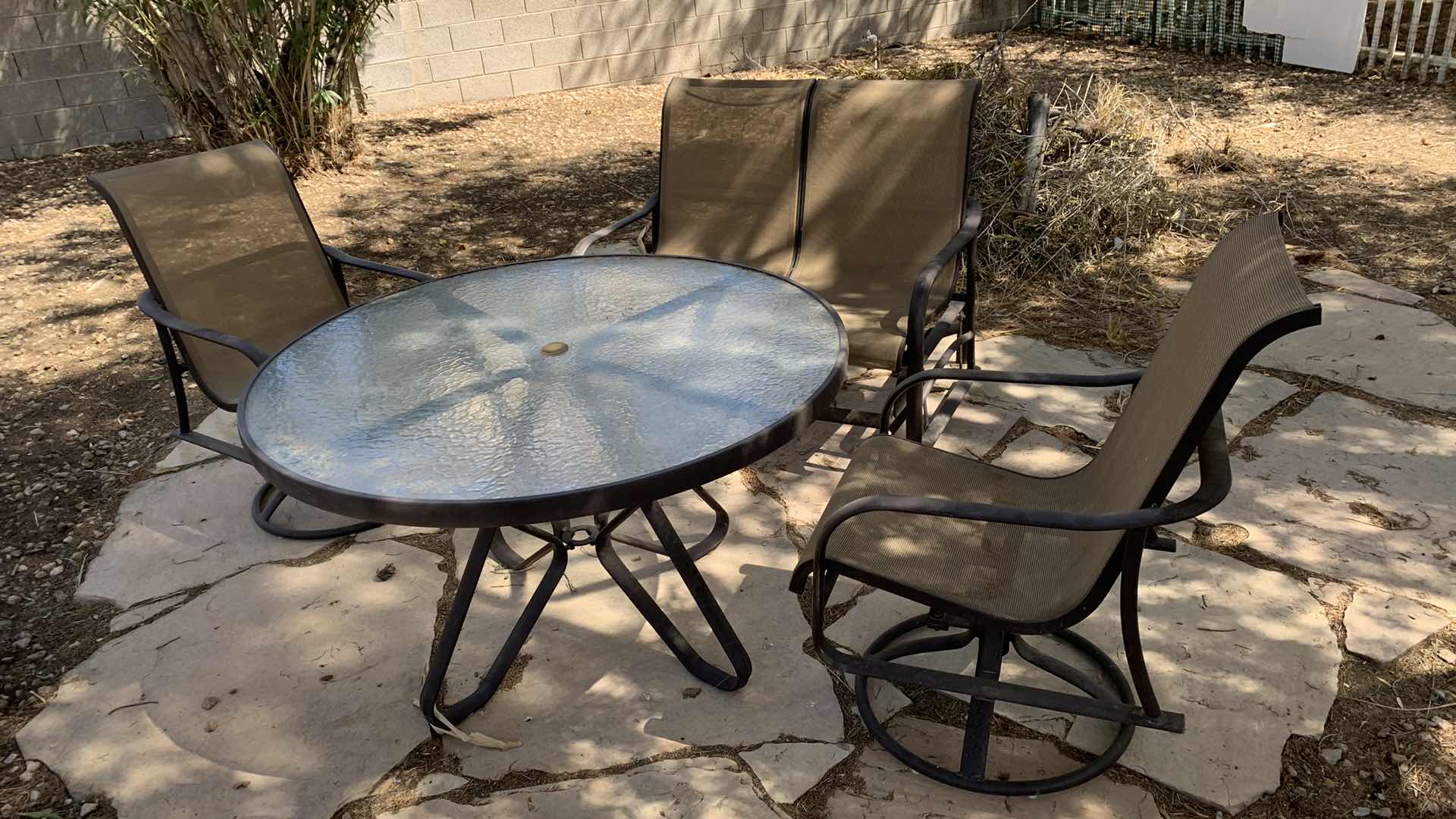 Photo 1 of OUTDOOR PATIO SET WITH CHAIRS AND GLIDER LOVESEAT