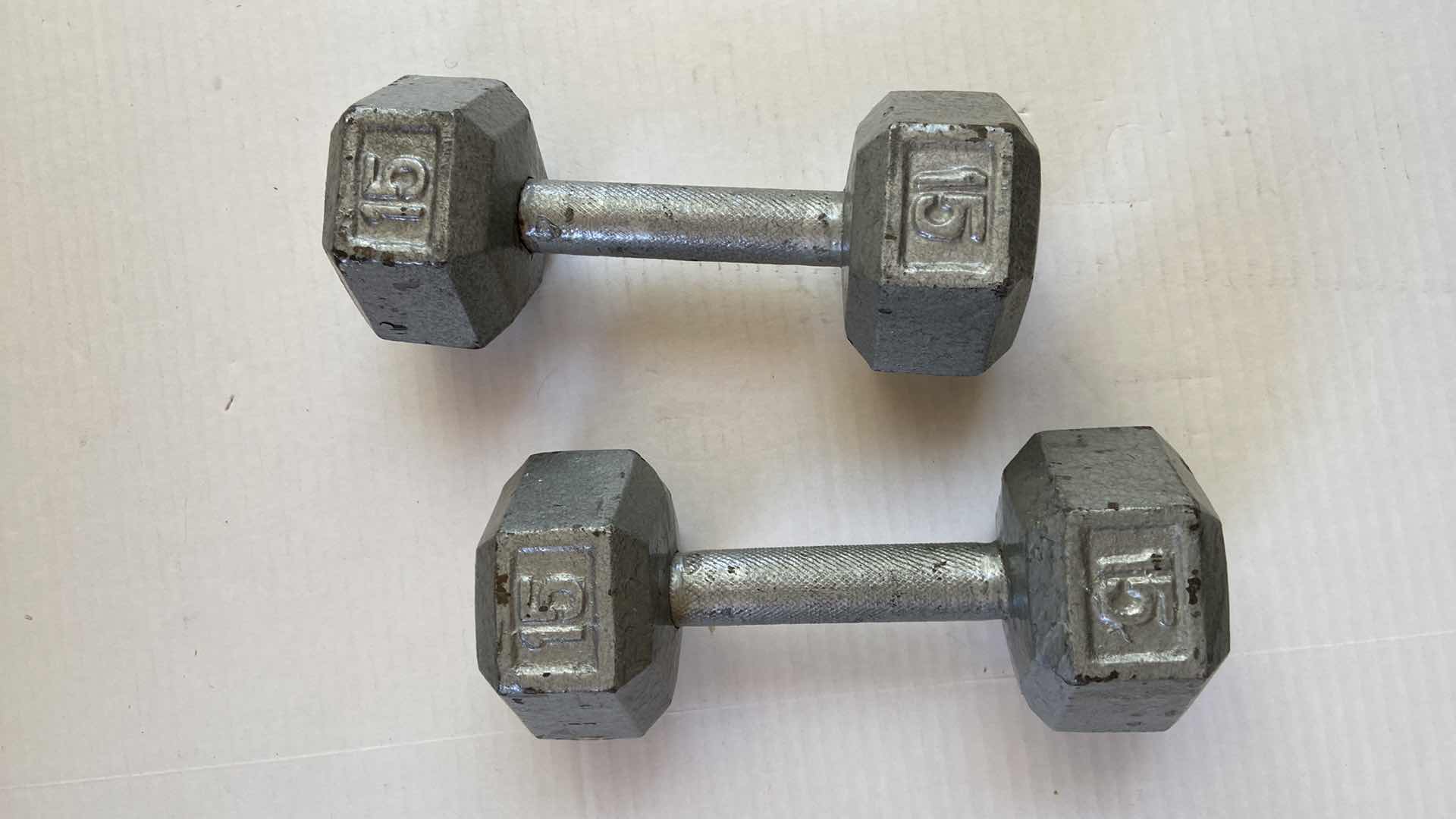 Photo 1 of PAIR OF DUMBBELLS 15 POUNDS