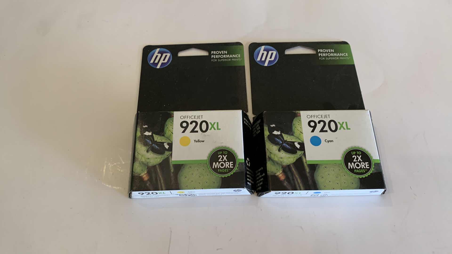 Photo 1 of HP OFFICEJET 920XL YELLOW AND CYAN CARTRIDGES