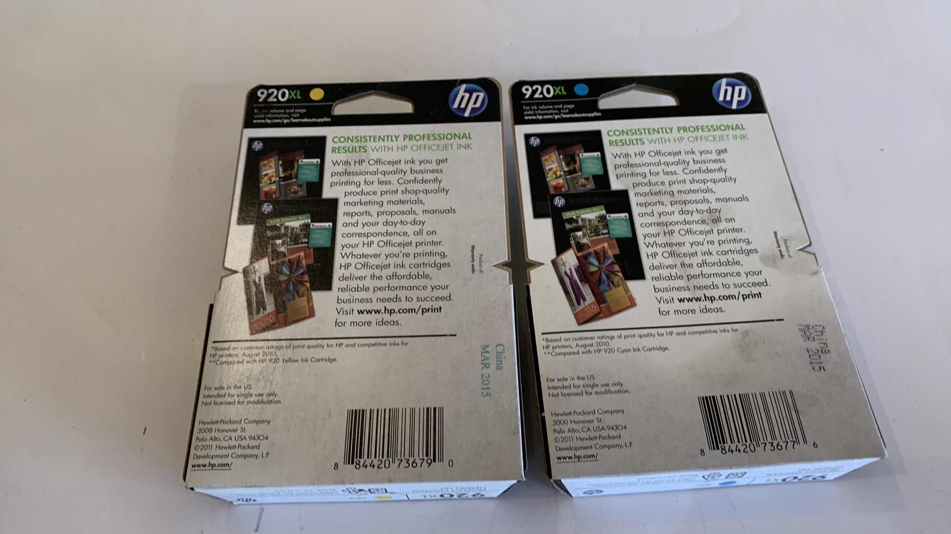 Photo 3 of HP OFFICEJET 920XL YELLOW AND CYAN CARTRIDGES