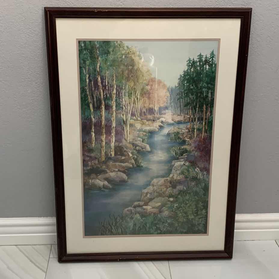 Photo 1 of CHELSEA CREEK BY NANCY RANKIN WATERCOLOR PAINTING 29” X 40”