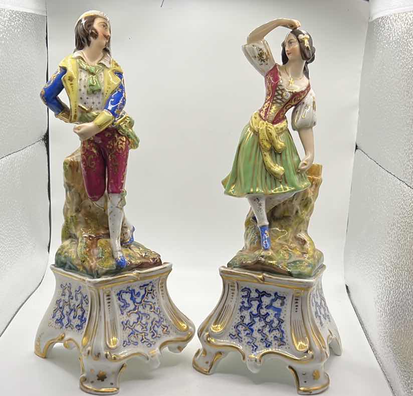 Photo 1 of PAIR OF PORCELAIN FLAMENCO DANCERS - 10” x 4”