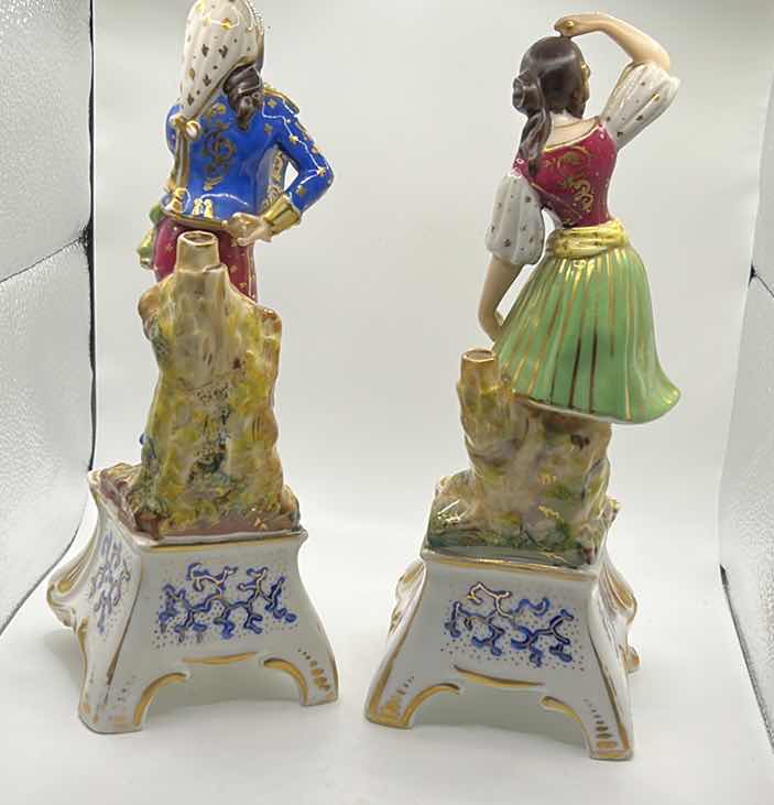 Photo 2 of PAIR OF PORCELAIN FLAMENCO DANCERS - 10” x 4”