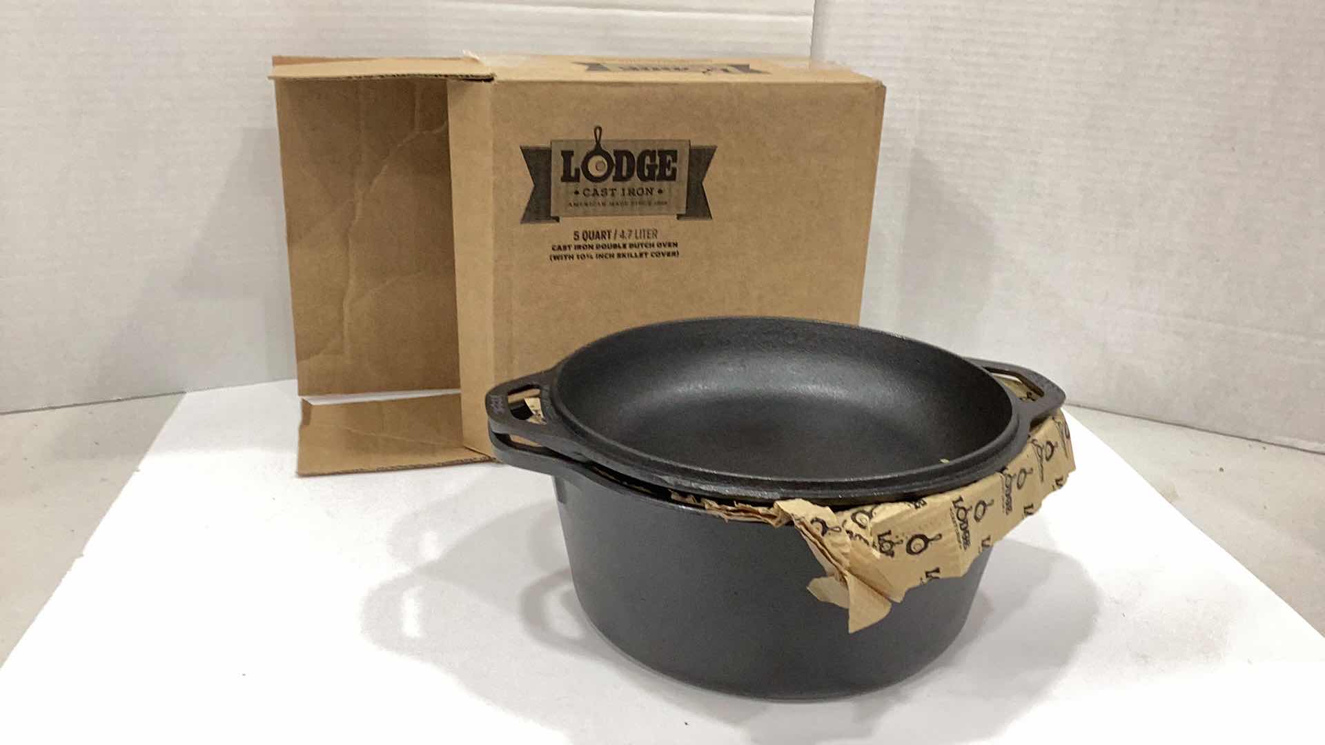 Photo 1 of NEW LODGE 5 QUART CAST IRON DOUBLE DUTCH OVEN