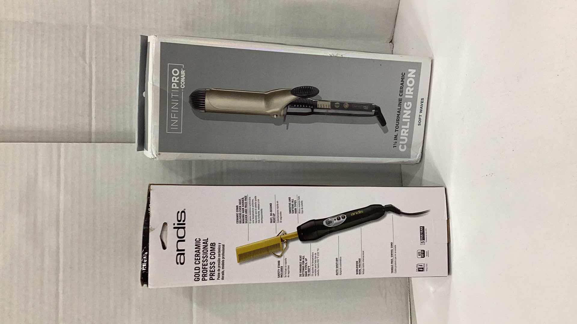 Photo 1 of CONAIR CURLING IRON AND ANDIS PRESS COMB