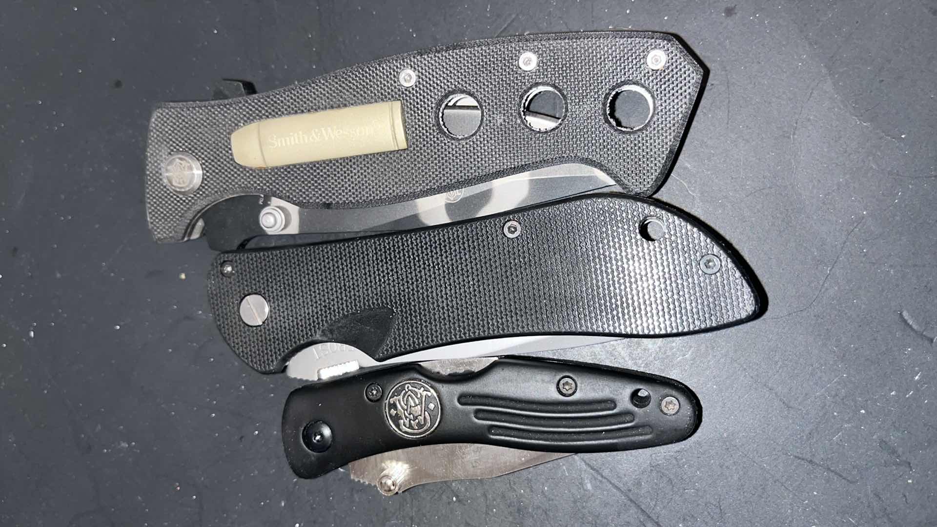 Photo 1 of KNIVES, SET OF 3- 2 SMITH & WESSON