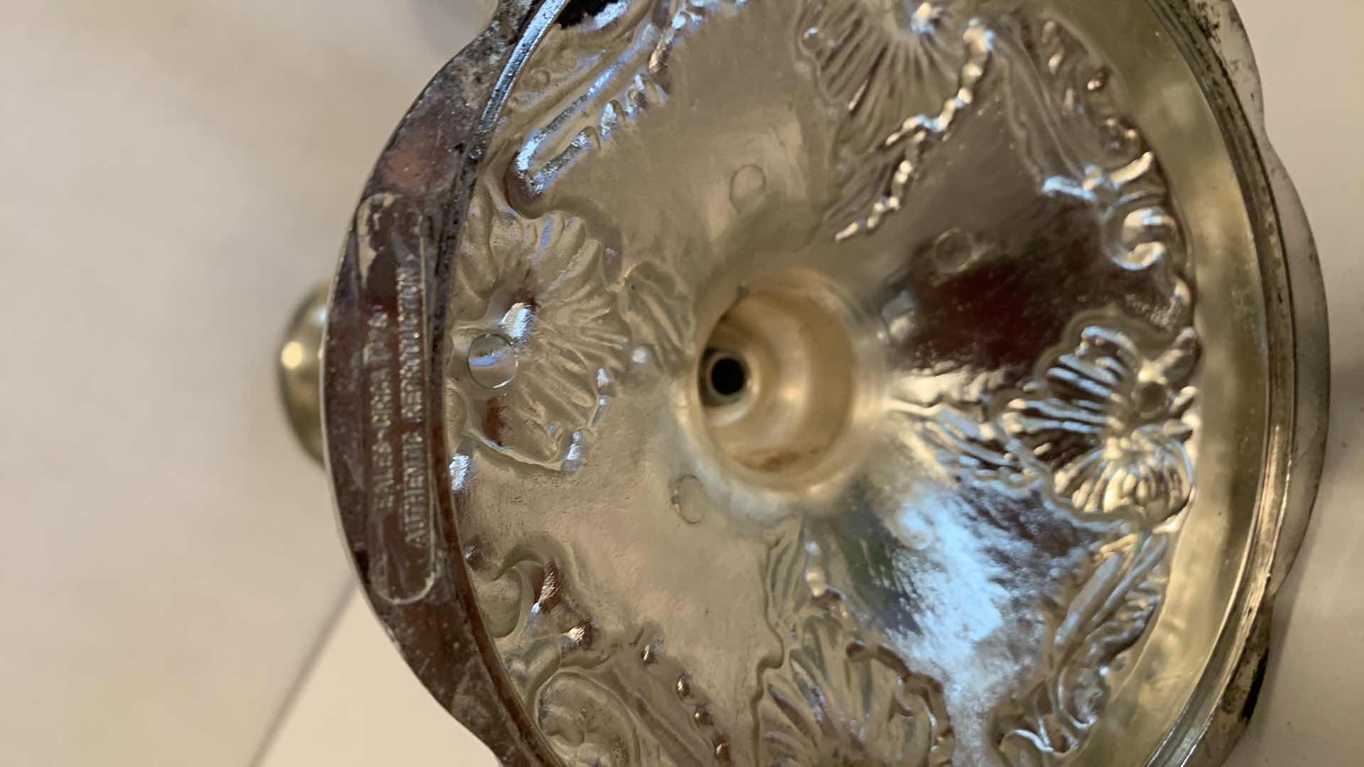 Photo 1 of PAIR OF EALES CIRCA 1779 AUTHENTIC REPRODUCTION SILVER PLATED CANDLE HOLDER