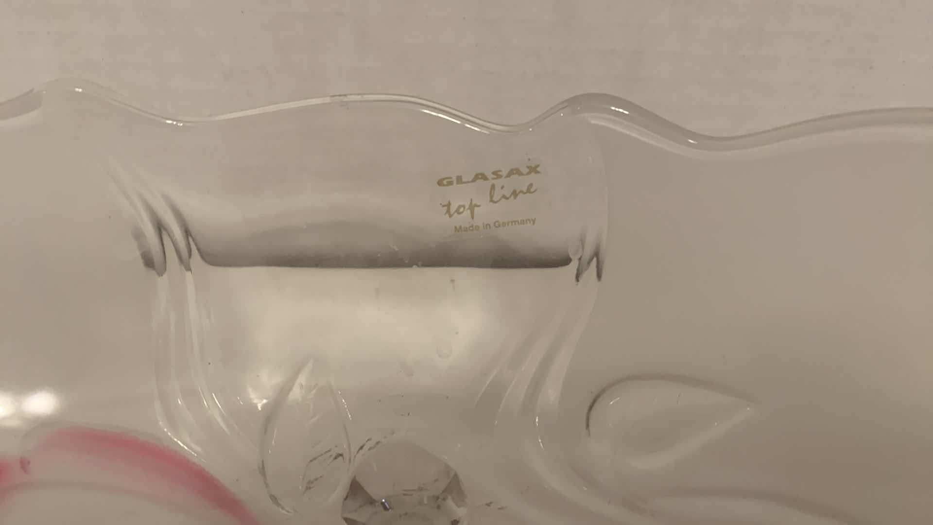 Photo 2 of GLASAX CRYSTAL BOWL MADE IN GERMANY 4” X 12”