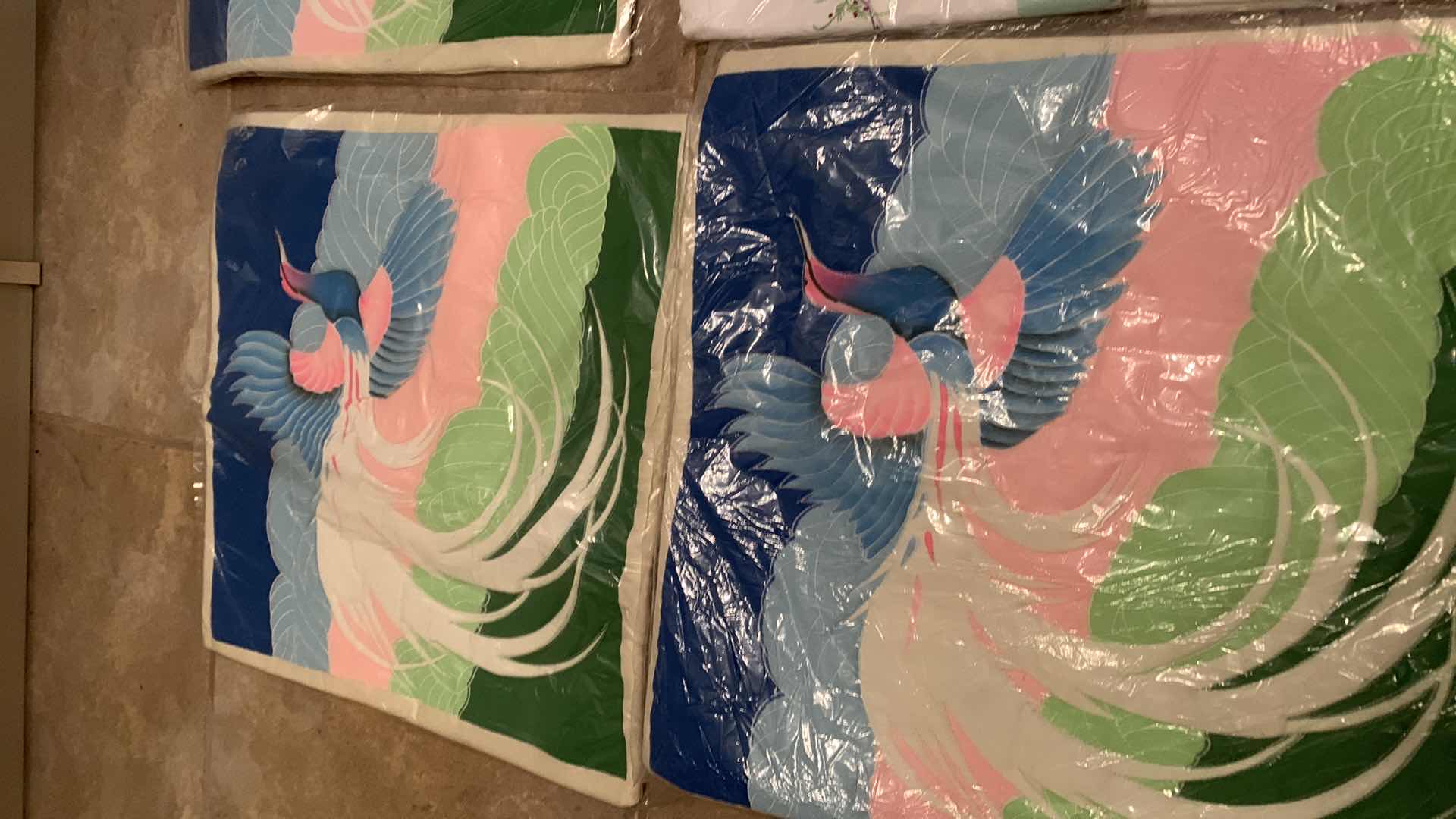 Photo 1 of 16” CRANE INSPIRED PILLOW COVERS AND SHANGHAI EMBROIDERY PILLOW CASES