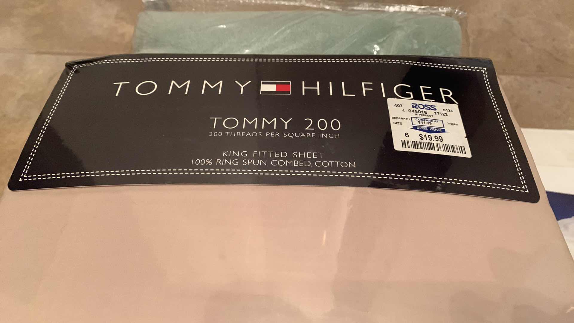 Photo 1 of TOMMY HILFIGER 200 CT KING FITTED SHEET, FULL SIZE VELUX BLANKET AND PILLOW SHAMS