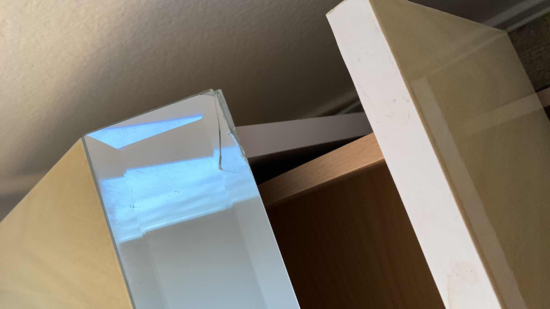 Photo 1 of FAUX MARBLE AND GLASS NIGHTSTAND 21” X 16” H 20”