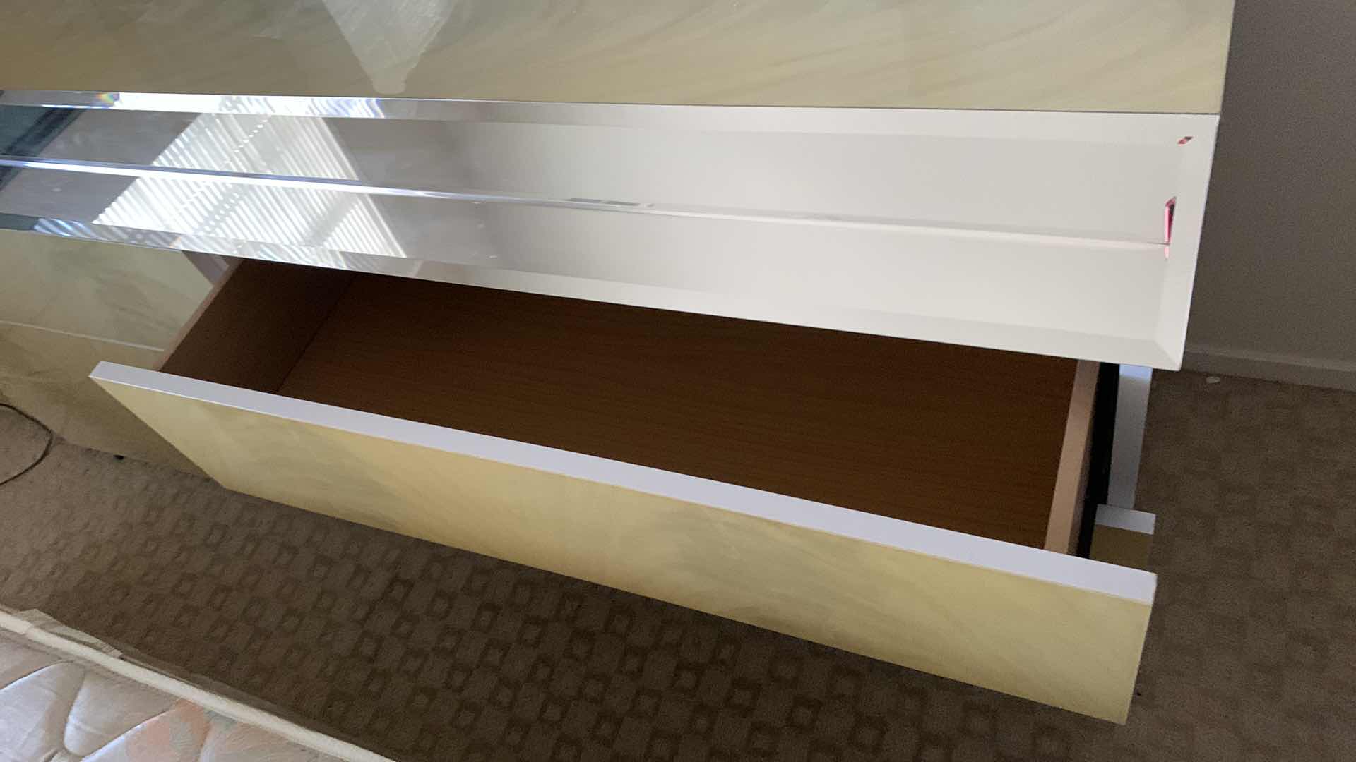 Photo 1 of FAUX MARBLE AND GLASS DRESSER DRAWERS 68” X 19” H 72”
