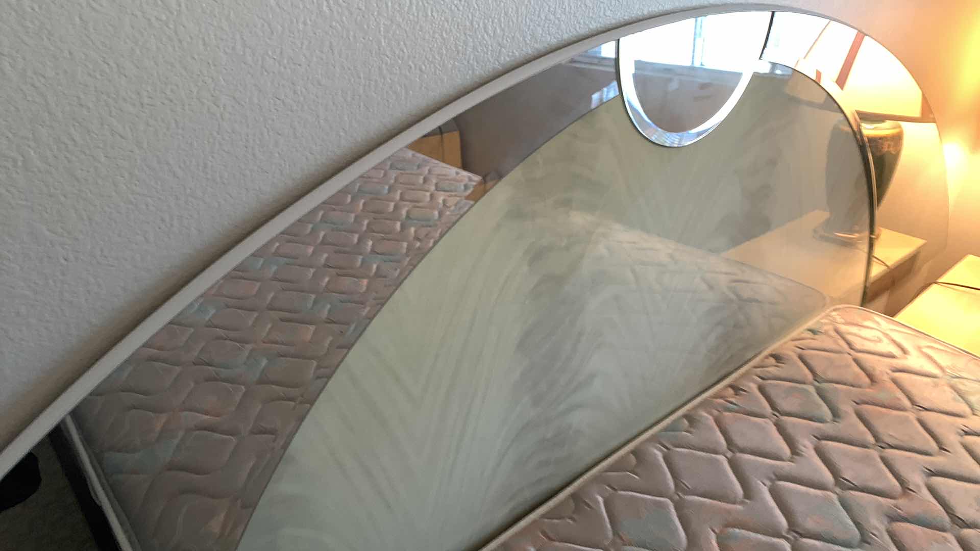Photo 1 of QUEEN FAUX MARBLE AND GLASS HEADBOARD MATTRESS NOT INCLUDED