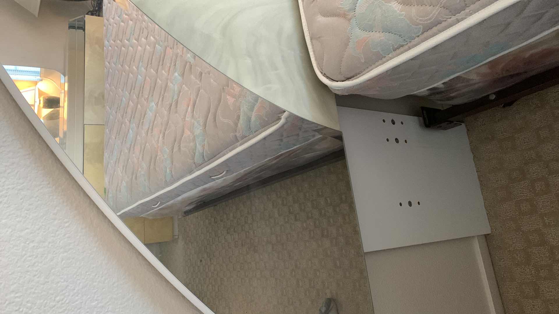 Photo 1 of QUEEN FAUX MARBLE AND GLASS HEADBOARD MATTRESS NOT INCLUDED