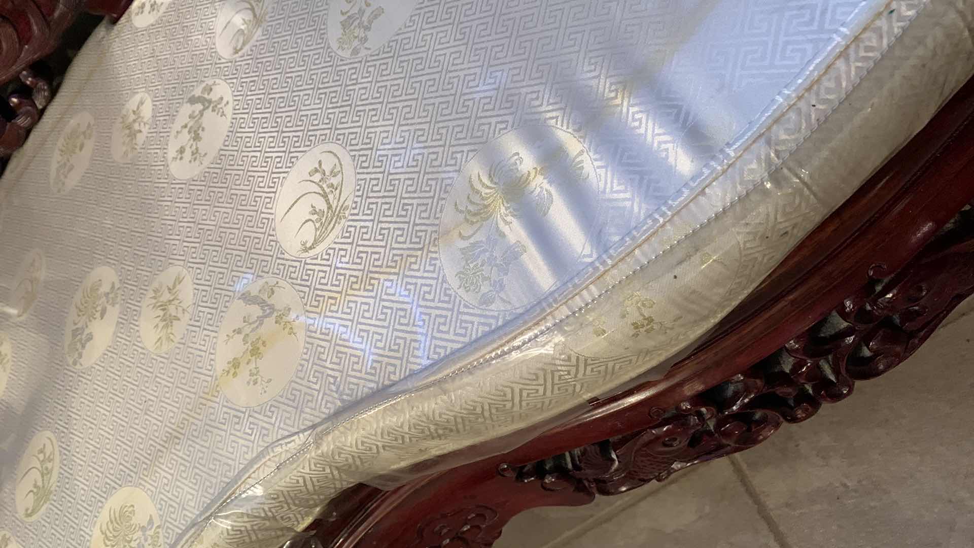 Photo 1 of ORIENTAL ROSE WOOD MOTHER OF PEARL INLAID ROYAL PALACE SOFA COUCH 66” C 26” H 38” $1000