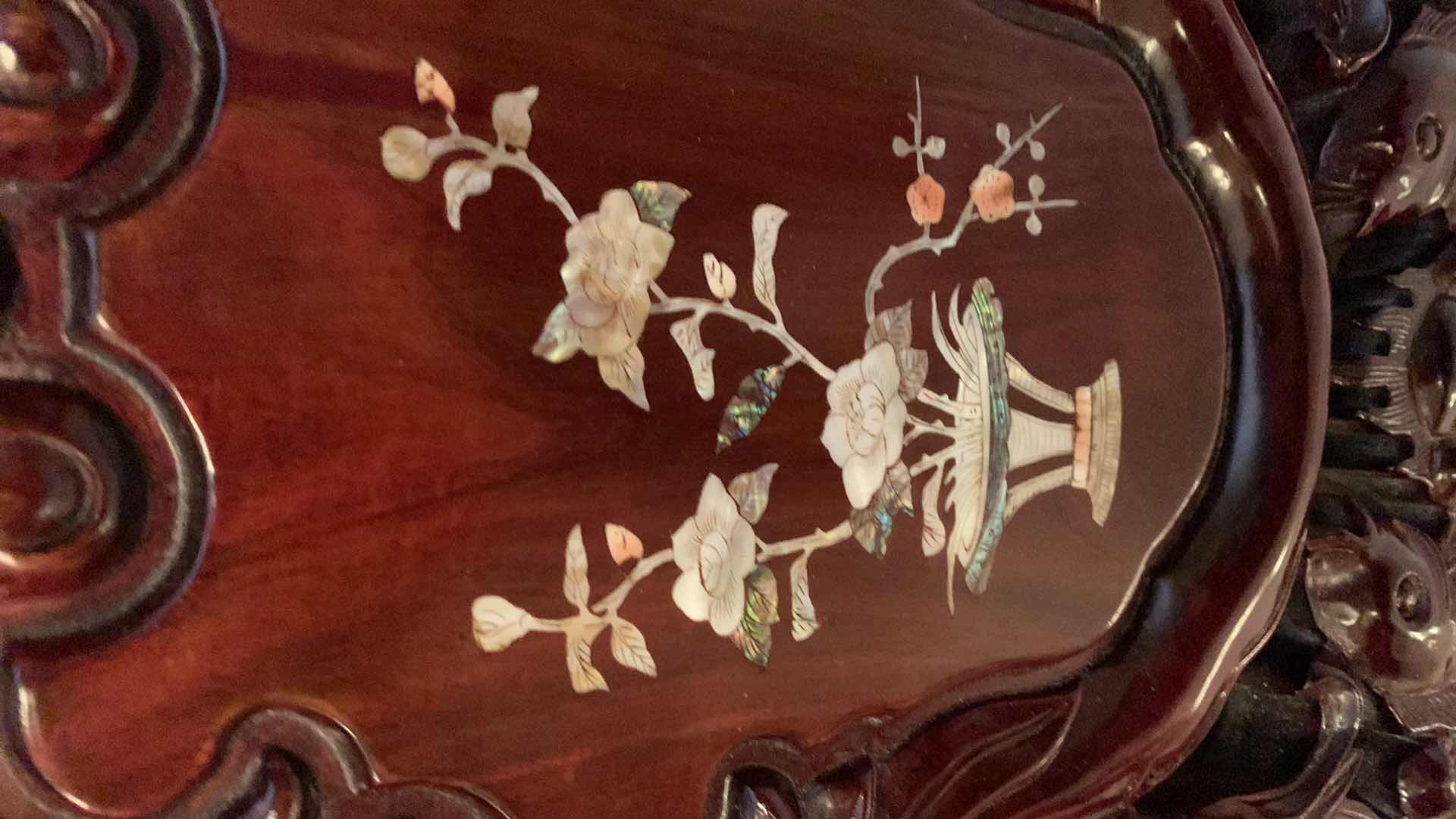 Photo 1 of ORIENTAL ROSE WOOD MOTHER OF PEARL INLAID ROYAL PALACE SOFA COUCH 66” C 26” H 38” $1000