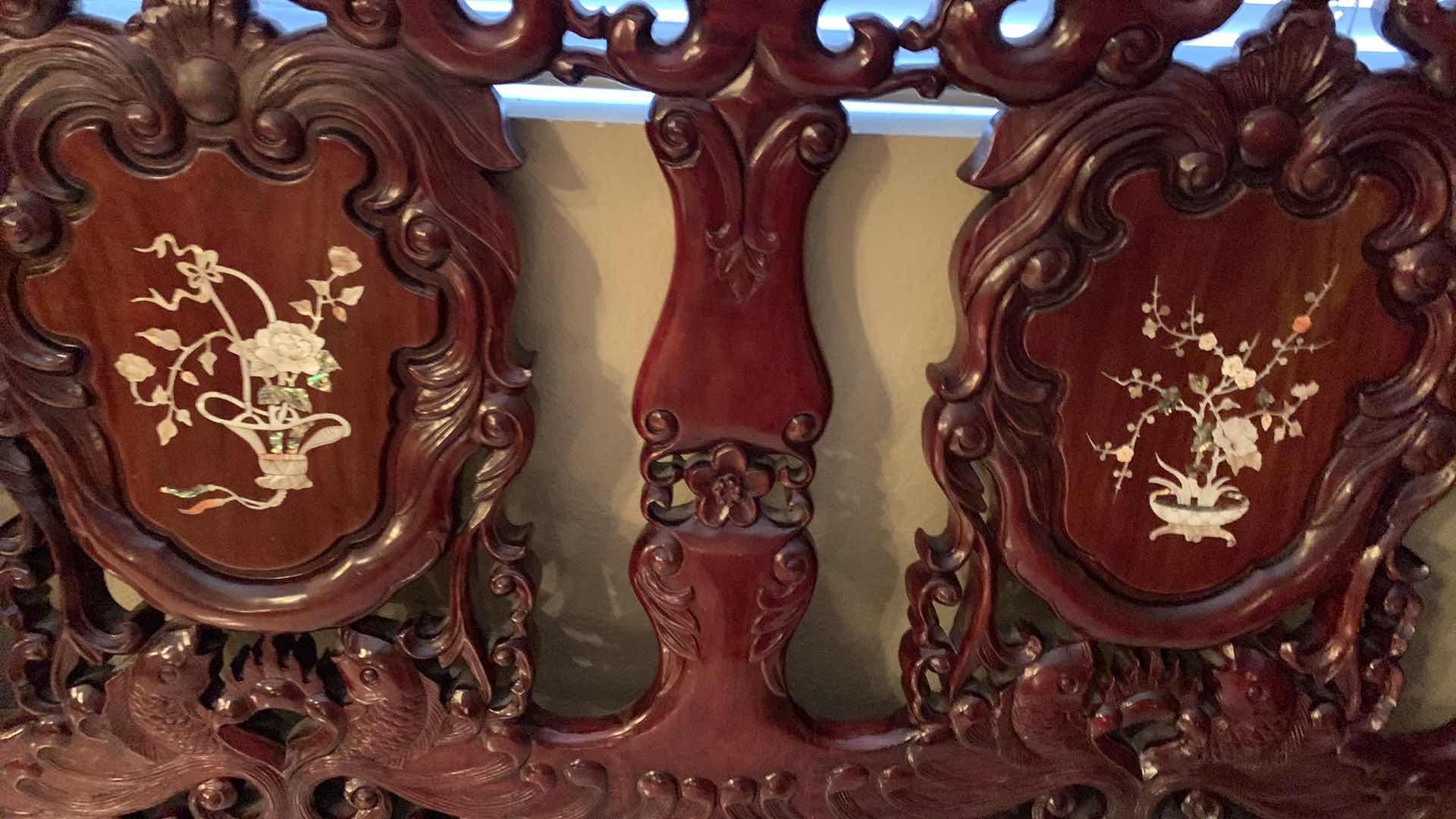 Photo 1 of ORIENTAL ROSE WOOD MOTHER OF PEARL INLAID ROYAL PALACE SOFA COUCH 66” C 26” H 38” $1000