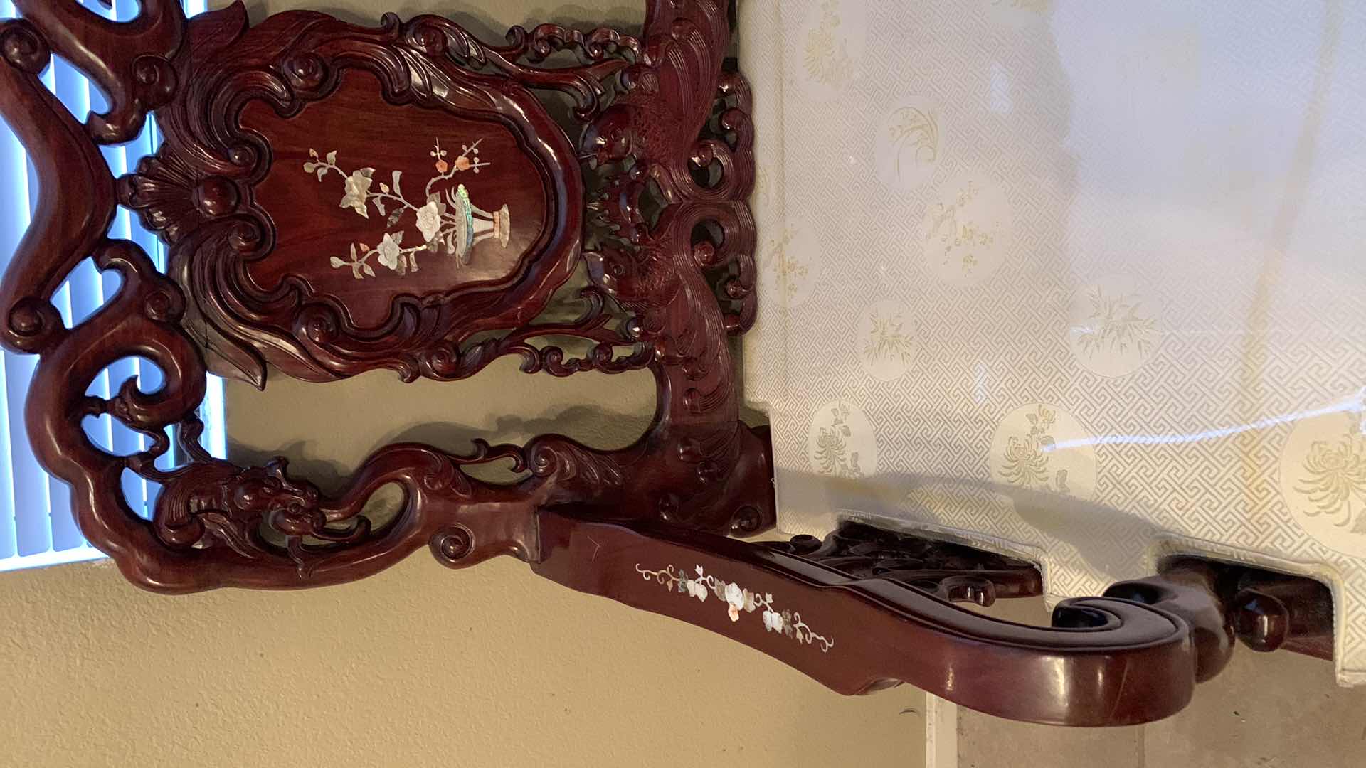 Photo 1 of ORIENTAL ROSE WOOD MOTHER OF PEARL INLAID ROYAL PALACE SOFA COUCH 66” C 26” H 38” $1000