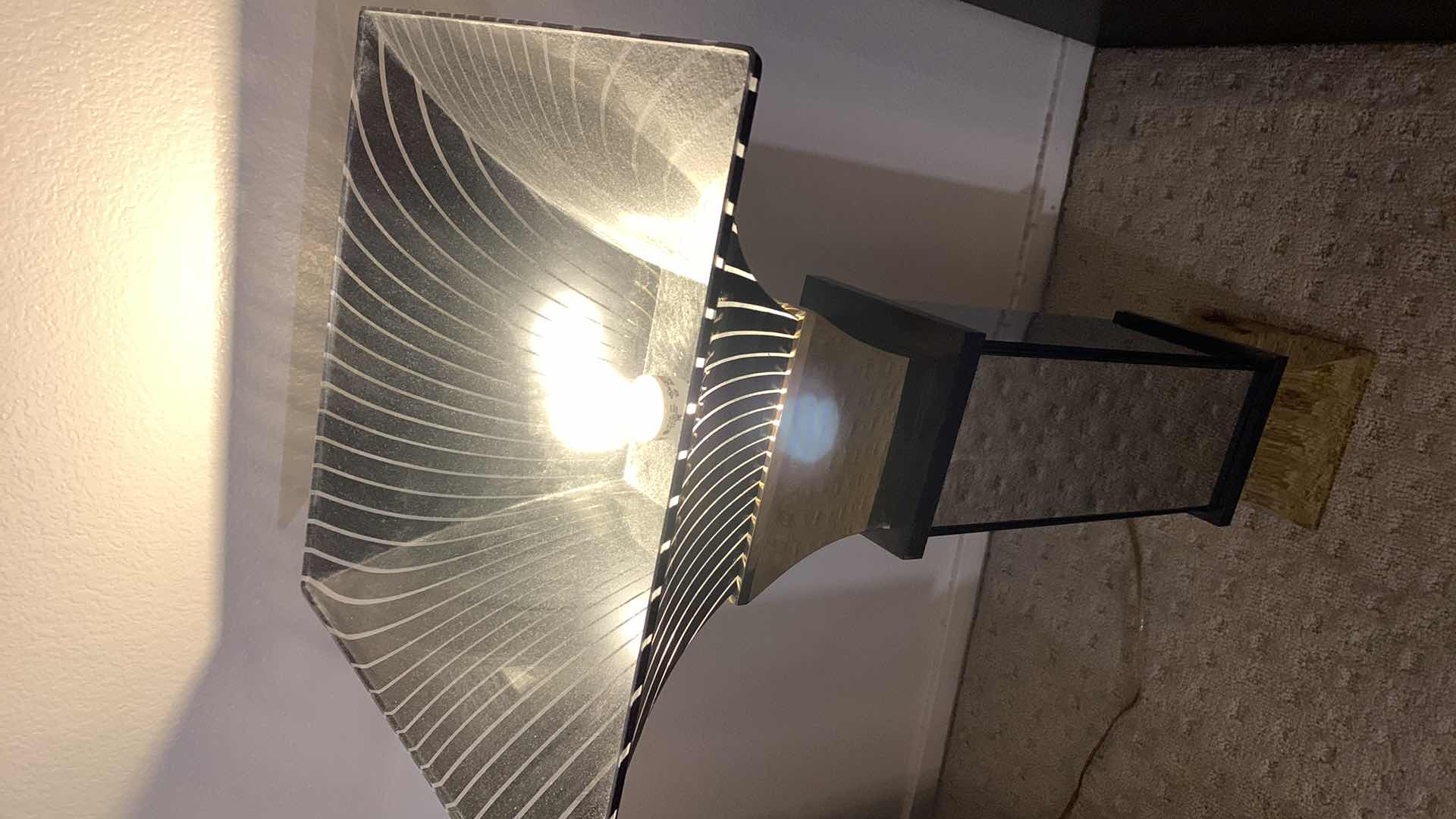 Photo 1 of VINTAGE 1970’S BRASS/BLACK TORCHIERE FLOOR LAMP 16” X 16” H 34” $750