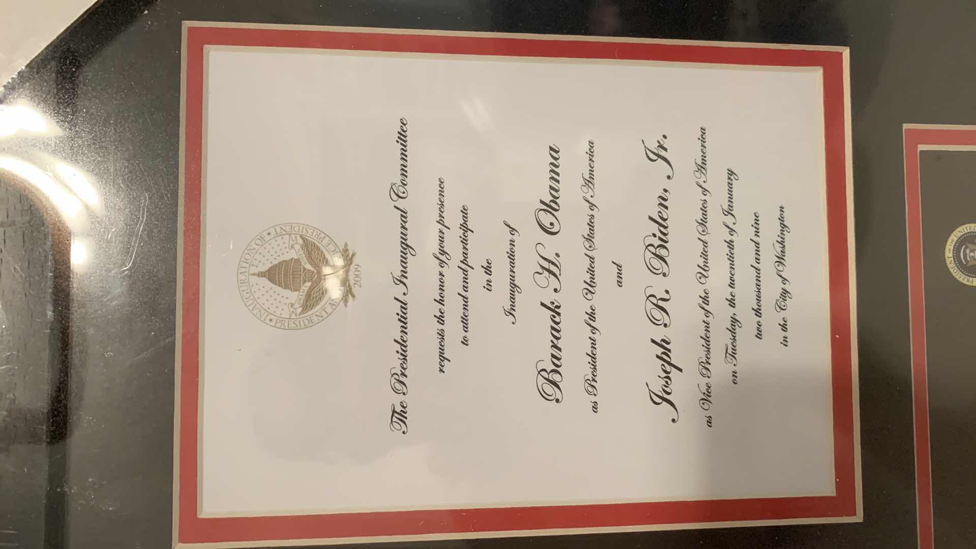 Photo 1 of UNITED STATES DEMOCRATIC PARTY OBAMA BIDEN INAUGURATION PLAQUE WITH BUTTONS