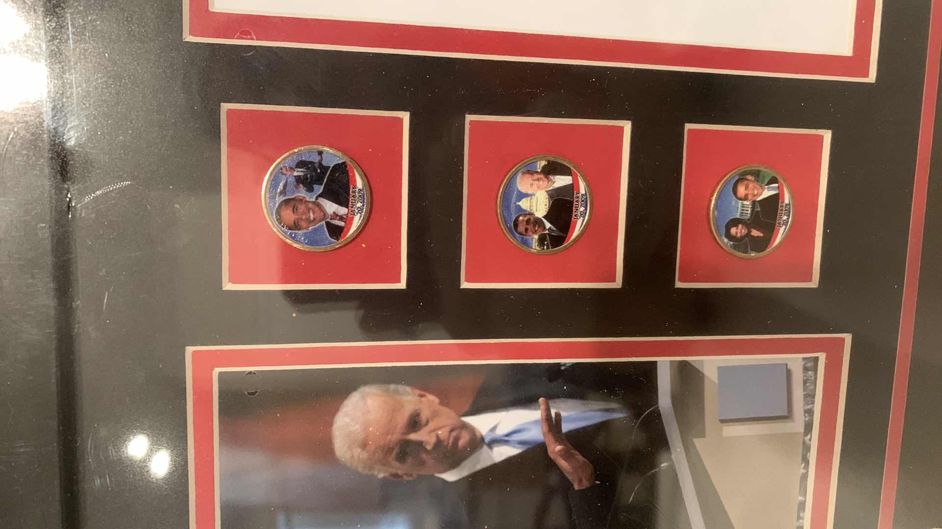 Photo 1 of UNITED STATES DEMOCRATIC PARTY OBAMA BIDEN INAUGURATION PLAQUE WITH BUTTONS