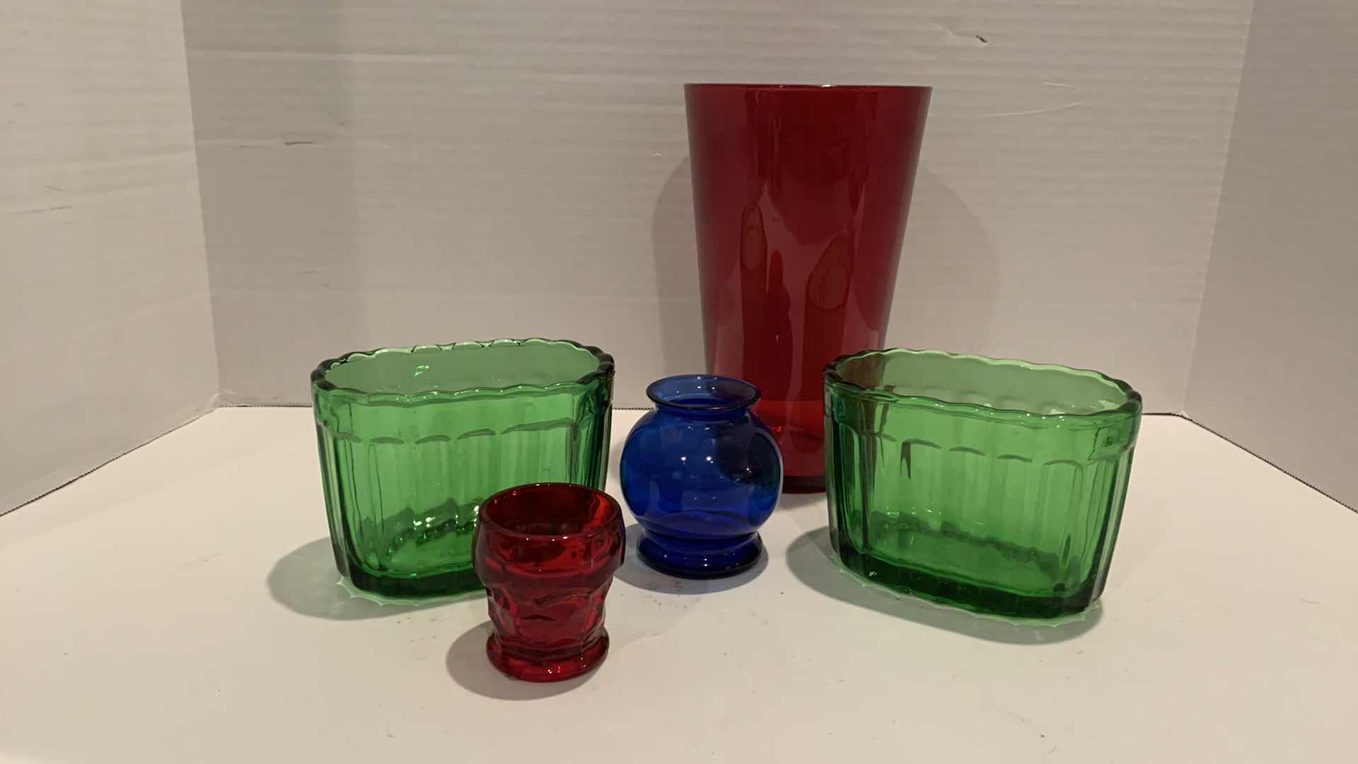 Photo 1 of COLORED GLASS ITEMS