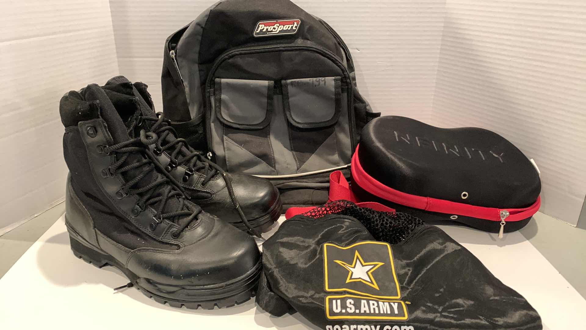 Photo 1 of MENS BOOTS SIZE 10.5 AND BAGS