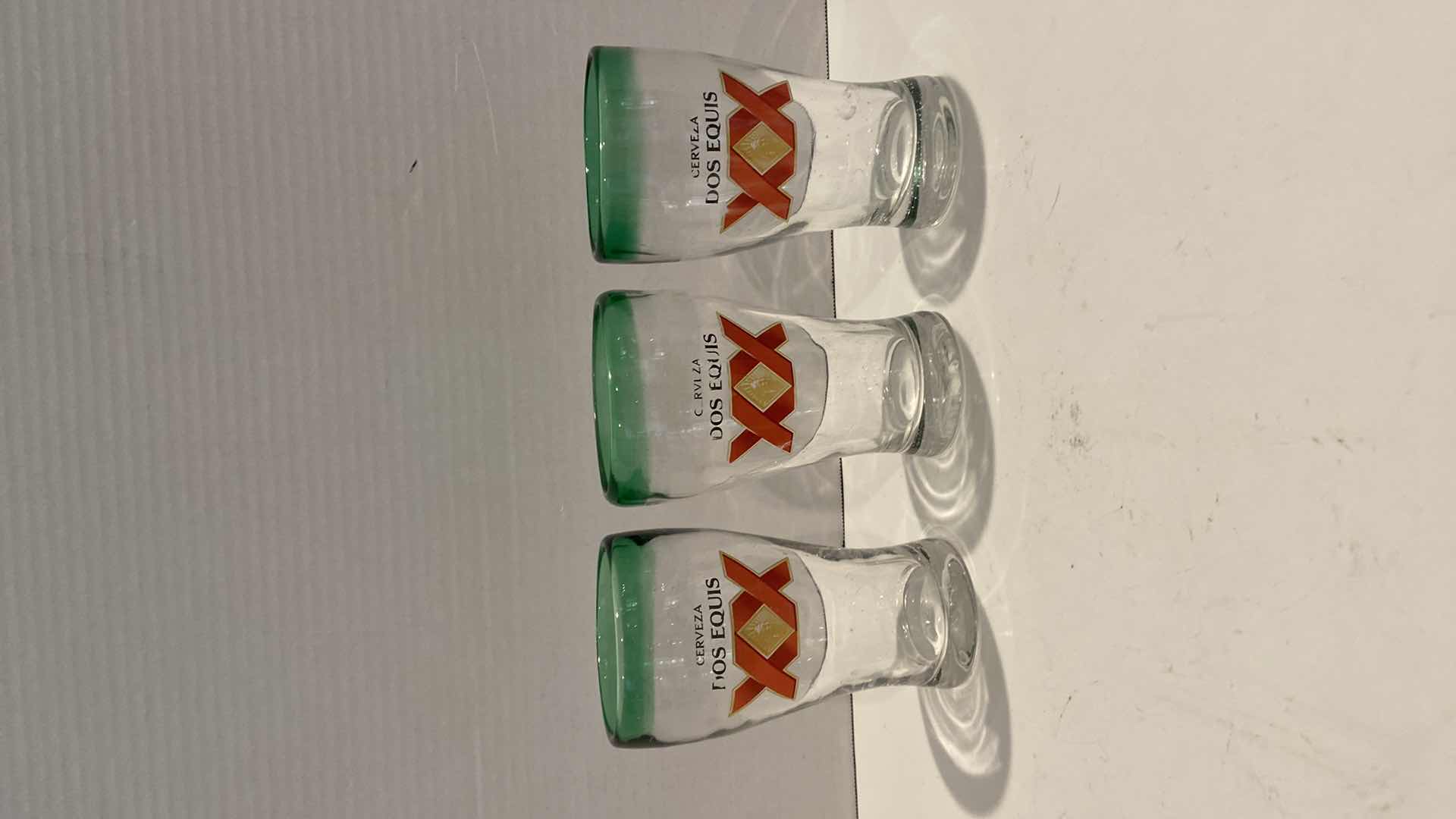 Photo 3 of SET OF DOS EQUIS  PITCHERS, AND 3 GLASSES