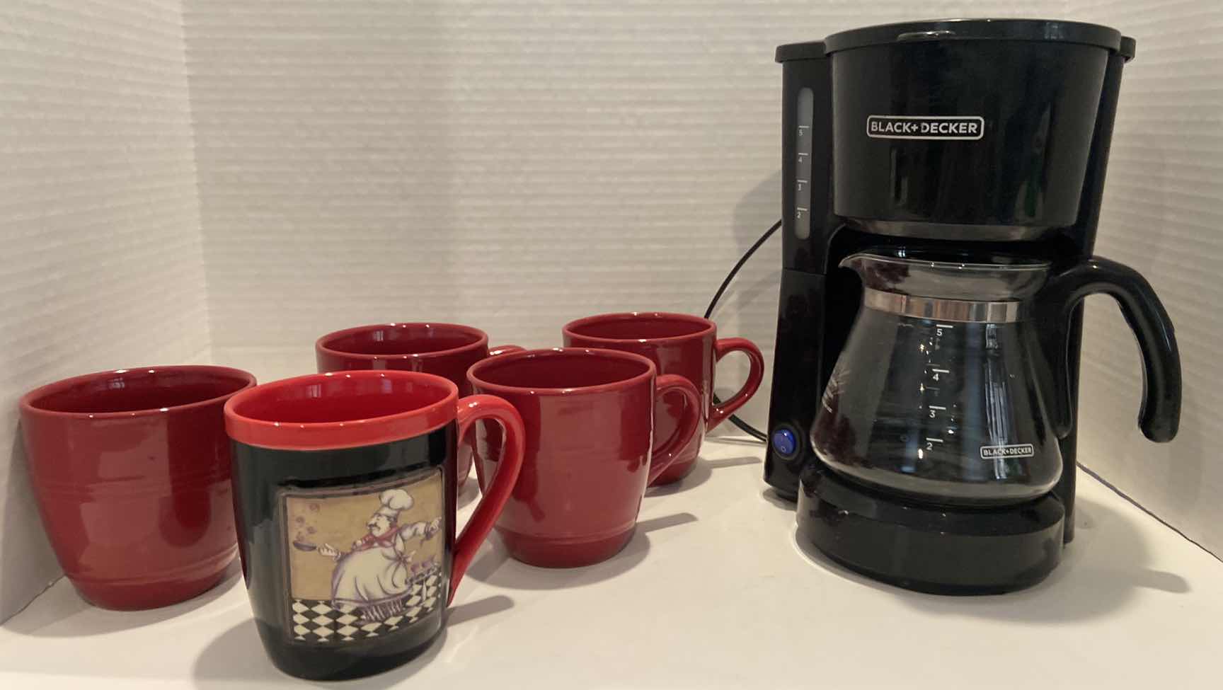 Photo 1 of COFFEE MAKER AND MUGS