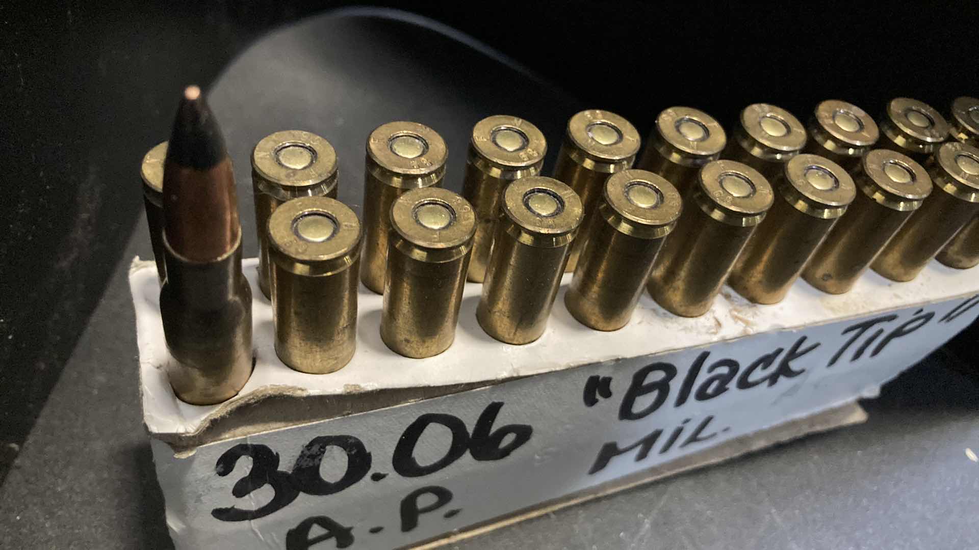 Photo 2 of 30-06CAL BLACK TIP AP AMMO (20)