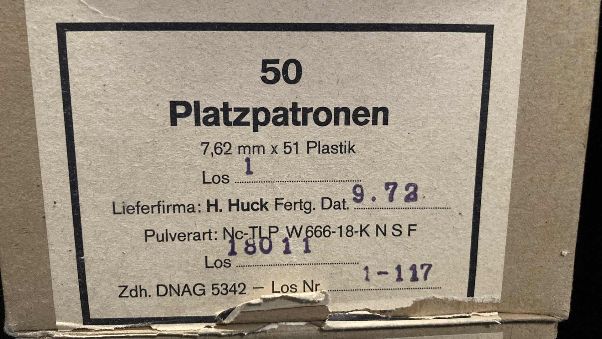 Photo 2 of PLATZPATRONEN 7.62MM X51 PLASTIK BLANKS (100)
