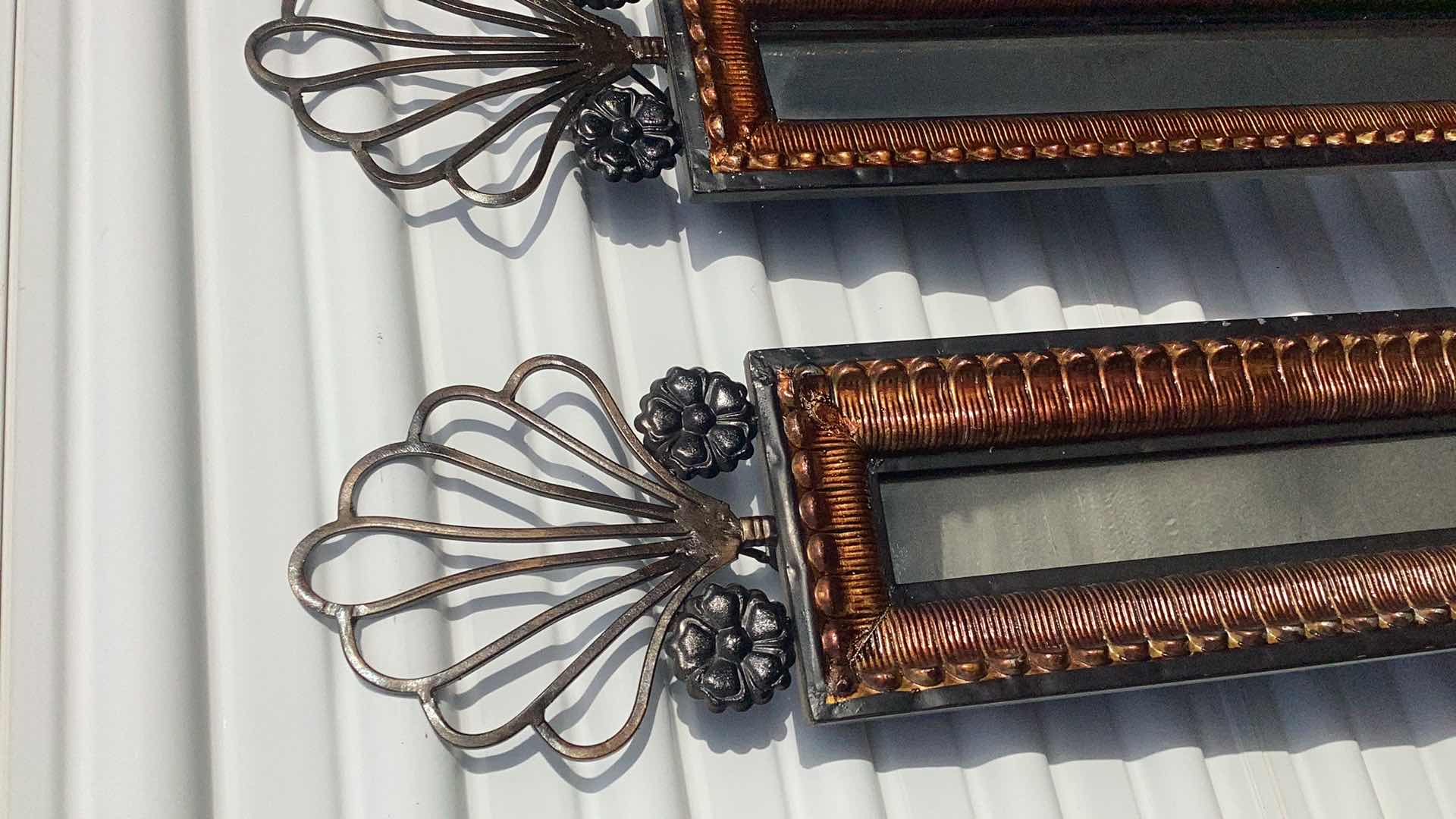 Photo 2 of 2- METAL ORNATE HANGING WALL MIRRORS H60"