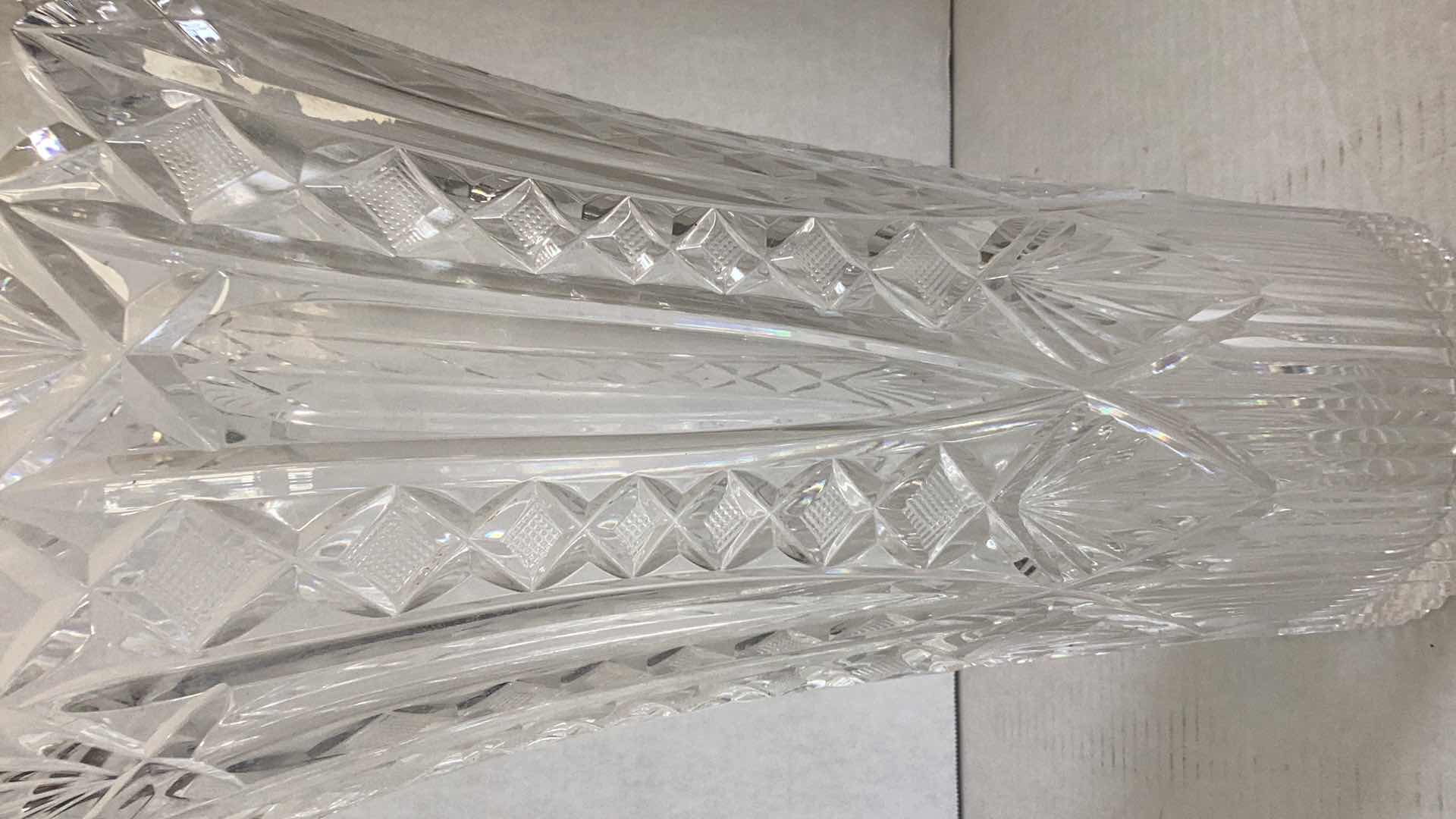 Photo 3 of EXTRAL LARGE CRYSTAL GLASS VASE 9” X H 14”