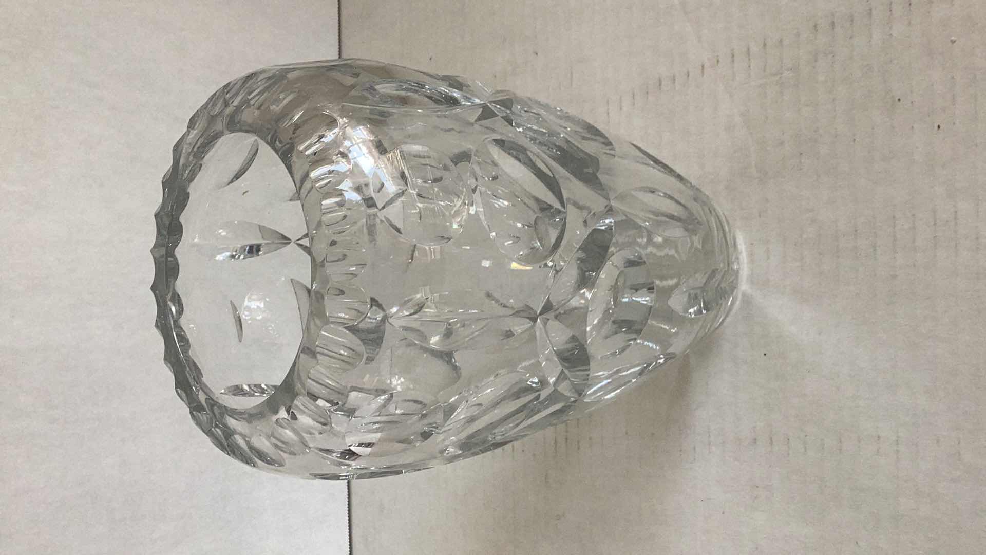 Photo 1 of LARGE CRYSTAL GLASS VASE 6” X H 10”