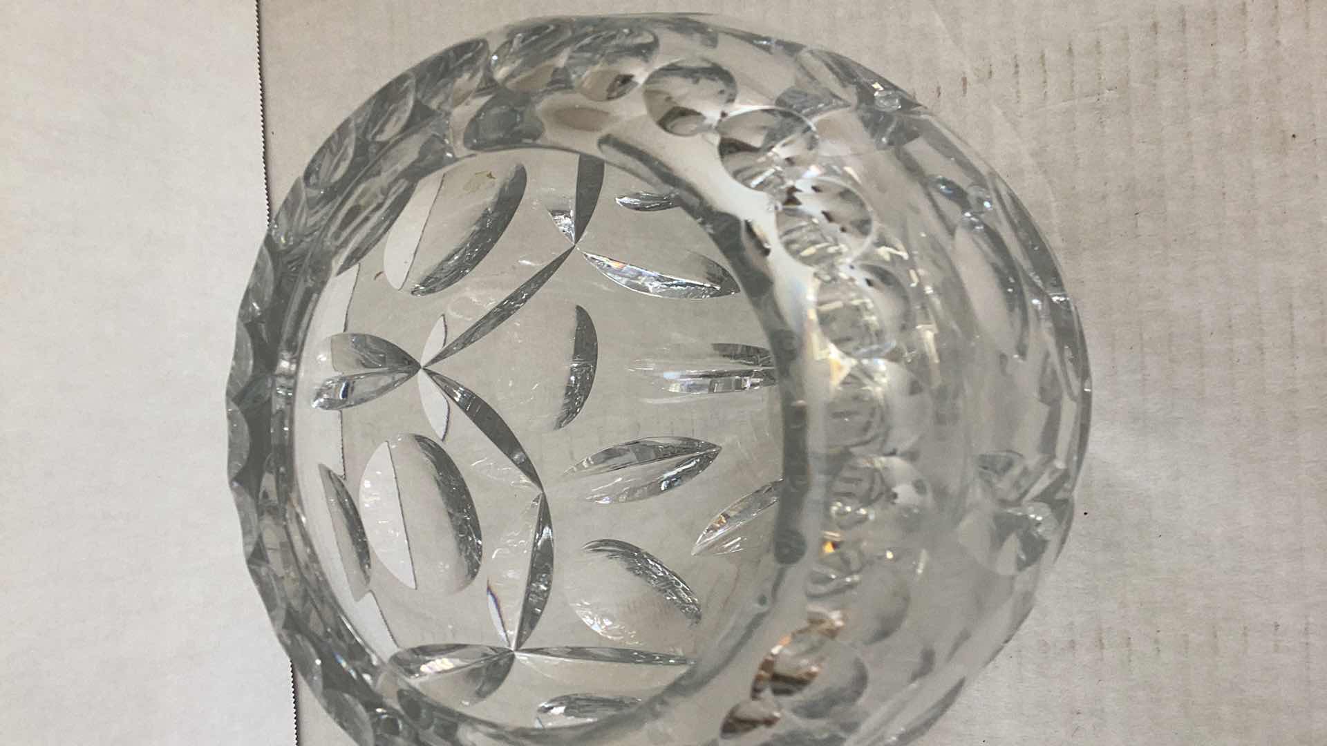 Photo 2 of LARGE CRYSTAL GLASS VASE 6” X H 10”