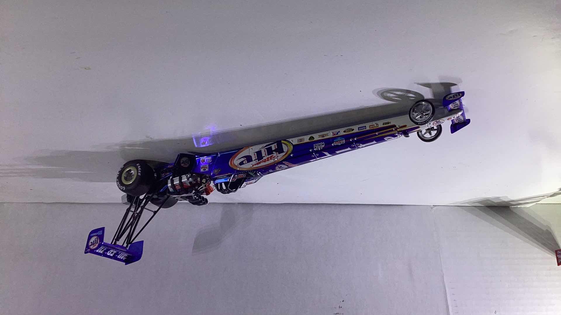 Photo 1 of DIE CAST METAL BLUE MILLER LITE DRAGSTER 16” LONG