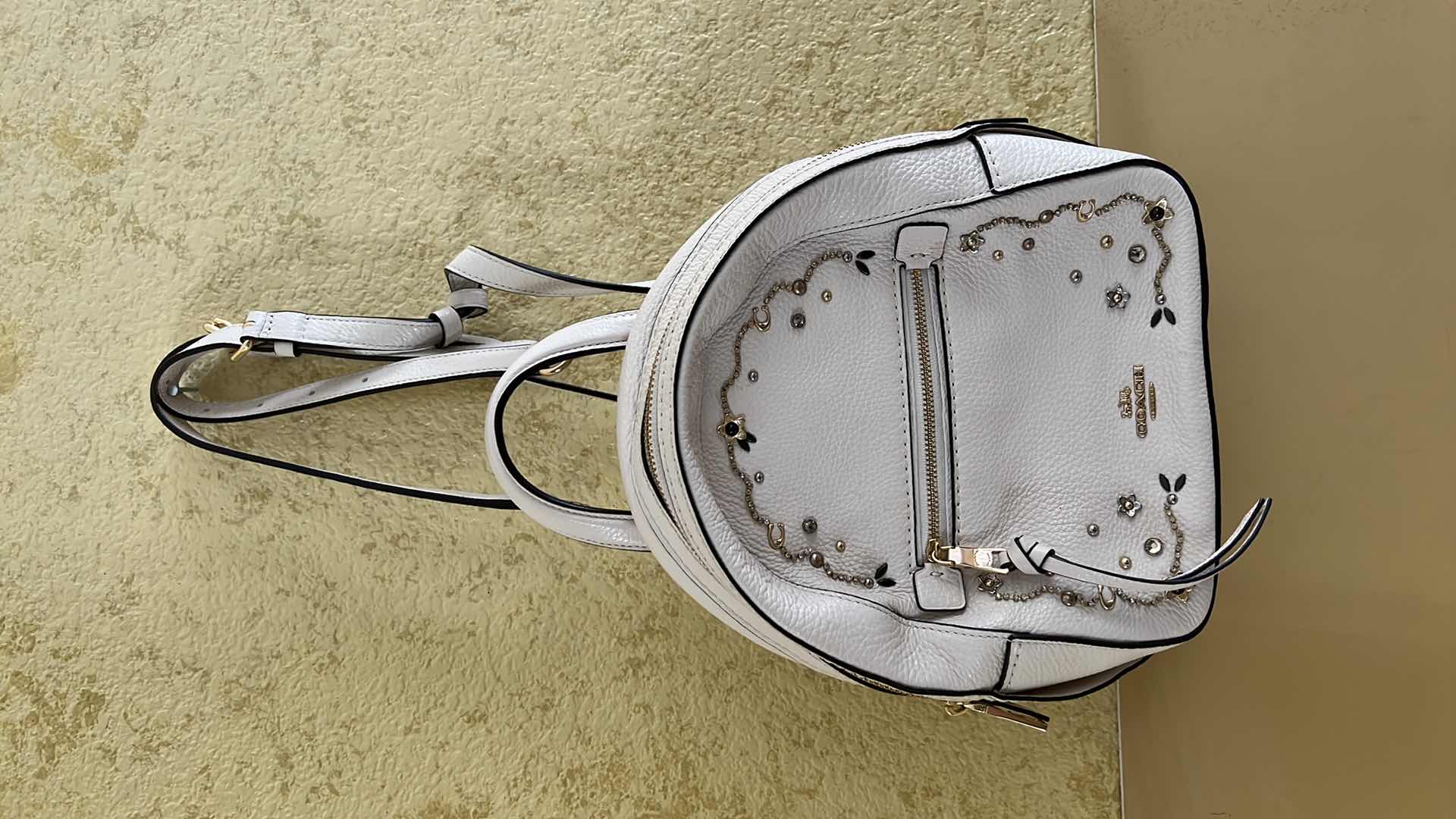 Photo 1 of COACH WHITE W GOLD ACCENTS LADIES BACKPACK