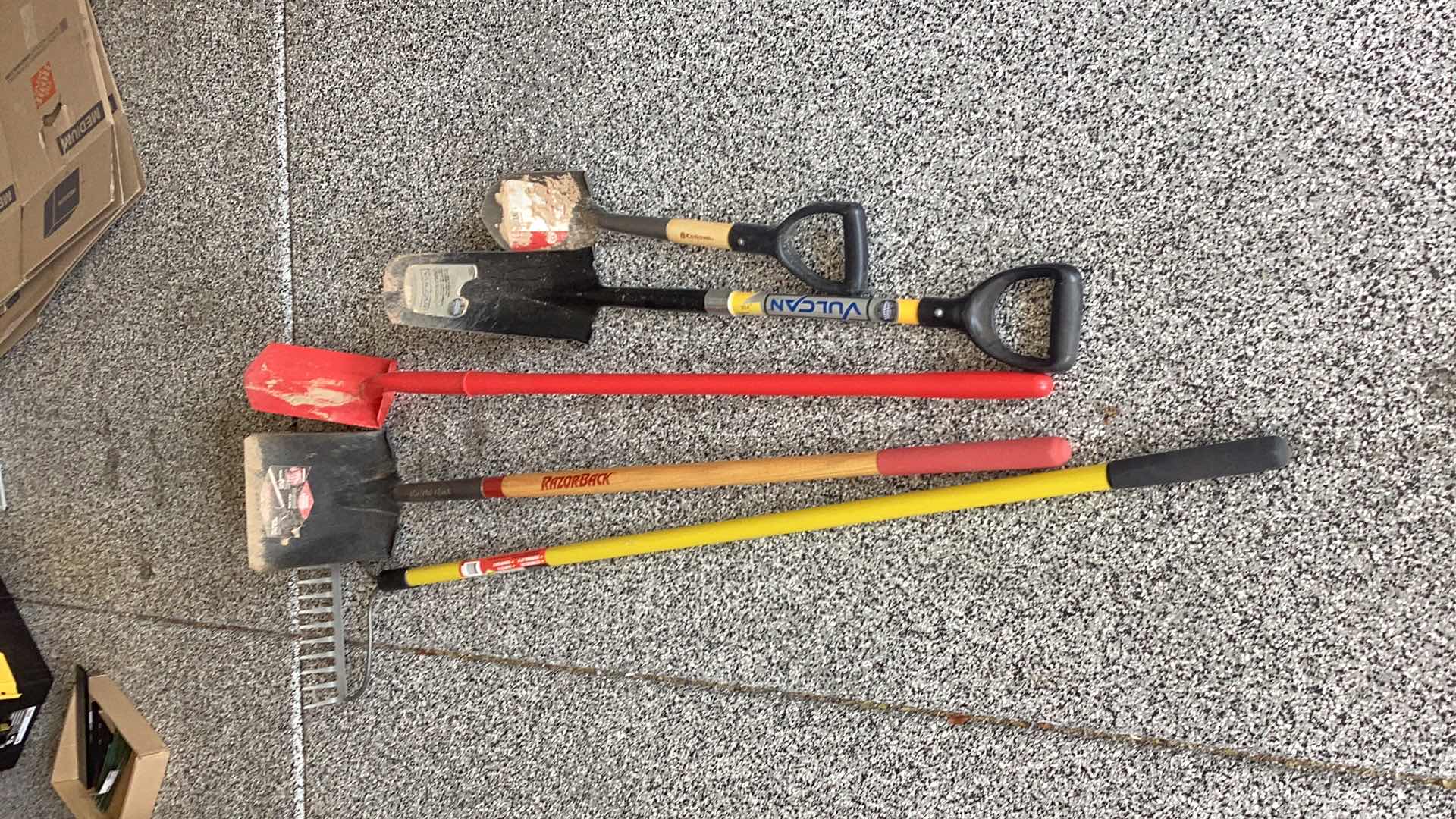 Photo 4 of DIFFERENT SHOVELS AND A METAL RAKE