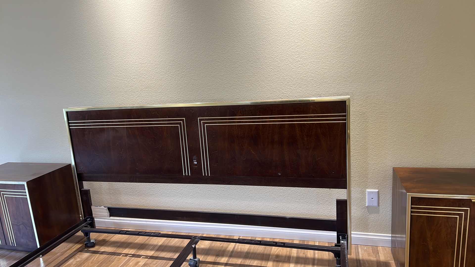 Photo 3 of VINTAGE JACK CARTWRIGHT FOR FOUNDERS MID CENTURY MODERN KING SIZE HEADBOARD & METAL BED FRAME