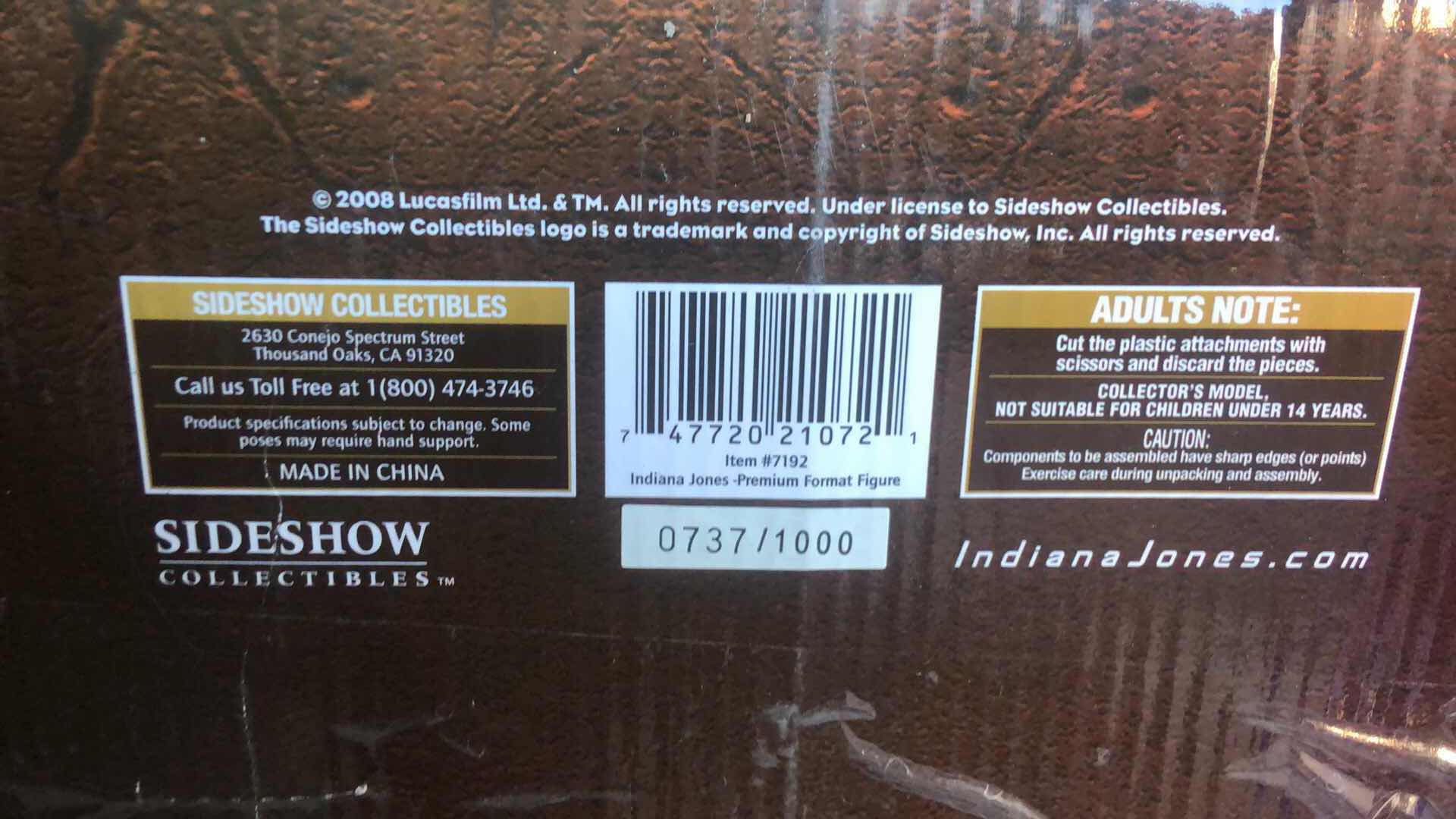 Photo 4 of $1000 NIB INDIANA JONES PREMIUM FORMAT FIGURE SIDESHOW EXCLUSIVE LIMITED EDITION 737/1000