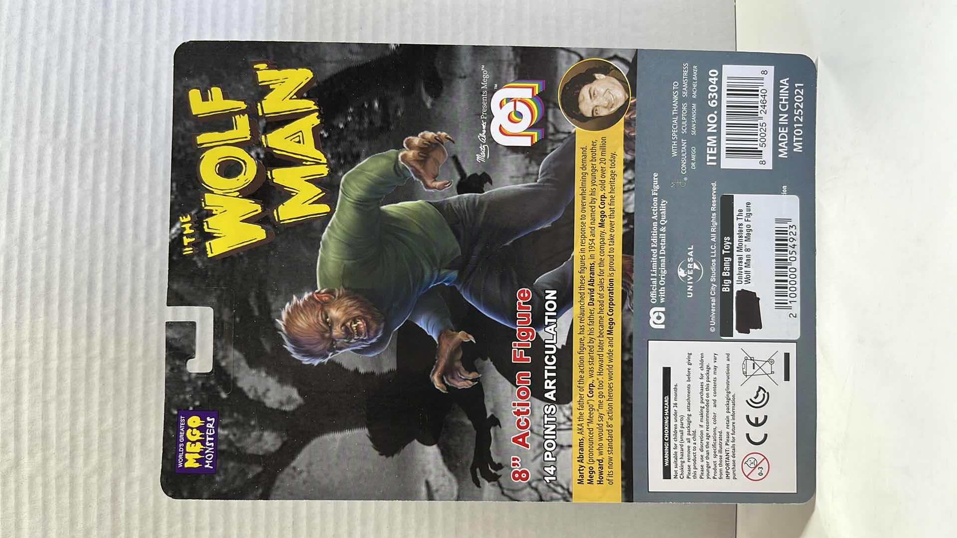 Photo 5 of NIB WORLDS GREATEST MEGO MONSTERS 8” ACTION FIGURE, CREATURE FROM THE BLACK LAGOON & THE WOLF MAN (2)