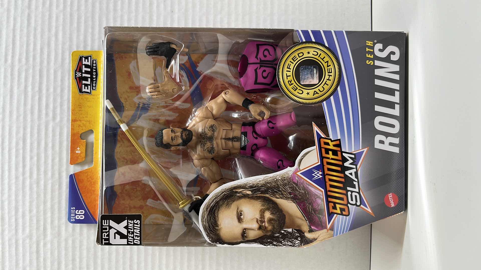 Photo 1 of $35.00 NIB MATTEL WWE ELITE COLLECTION, SERIES 86 SUMMER SLAM SETH ROLLINS (1)