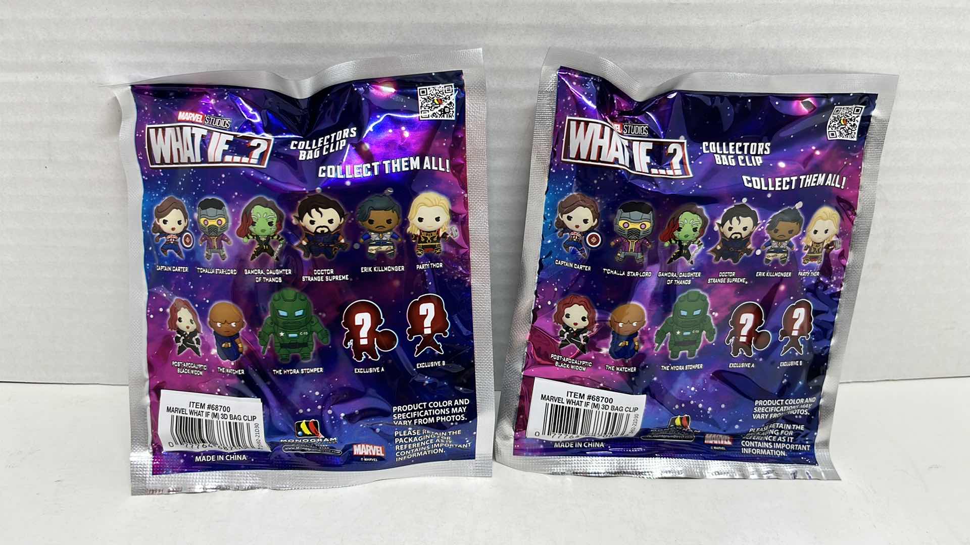 Photo 1 of NIP MARVEL STUDIOS WHAT IF? MYSTERY COLLECTORS BAG CLIPS & MARVEL ZOMBIES GAMBIT BOBBLEHEAD FUNKO POCKET POP KEY CHAIN (3)