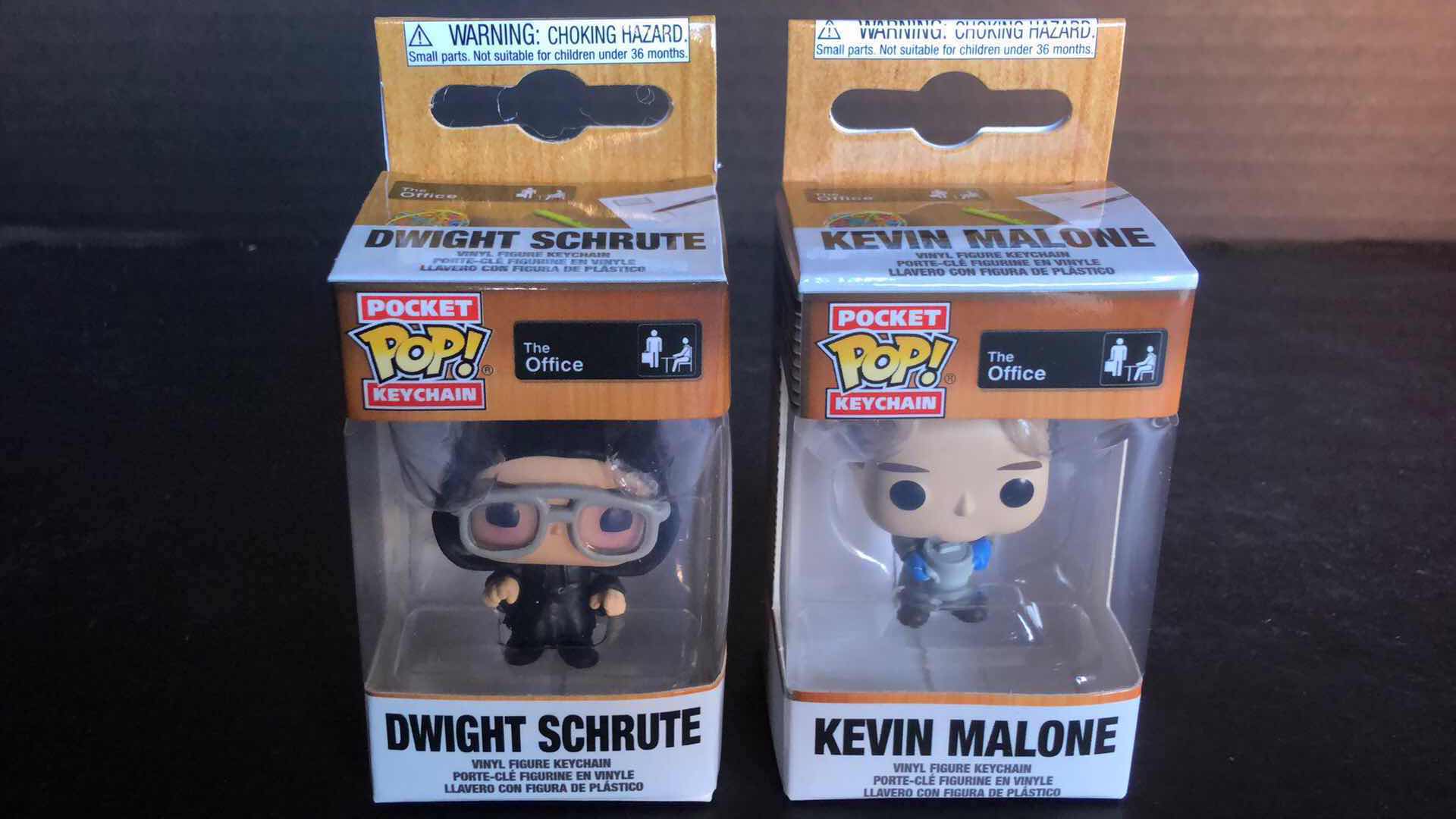 Photo 1 of NIB FUNKO POP DWIGHT SCHRUTE AS DARK LORD AND KEVIN MALONE WITH CHILI KEYCHAINS (2)