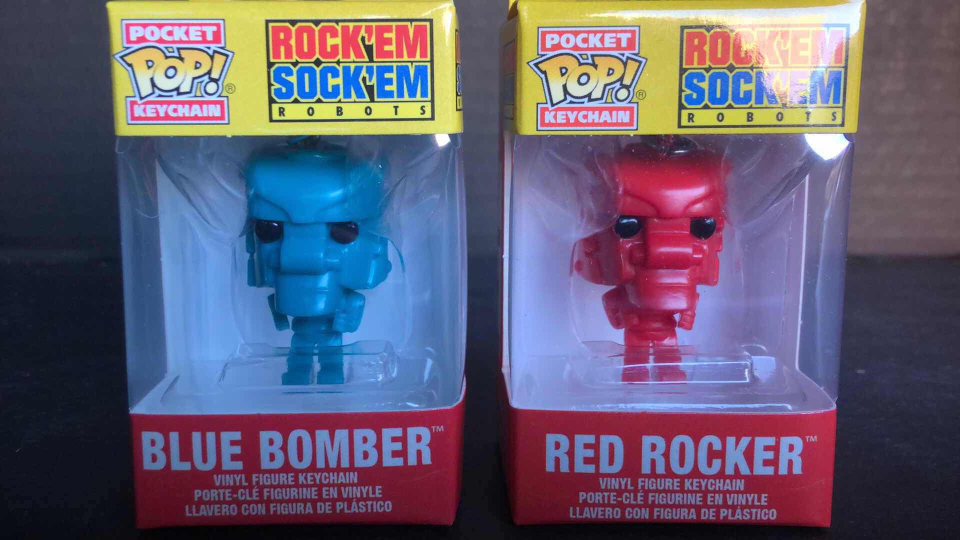Photo 2 of NIB FUNKO POP ROCK EM SOCK EM ROBOTS BLUE BOMBER AND RED ROCKER KEYCHAINS (2)
