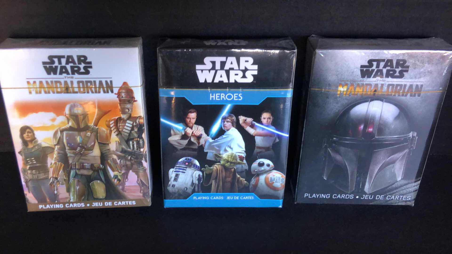 Photo 1 of BRAND NEW STAR WARS HEROES AND MANDALORIAN PLAYING CARD SETS (3)